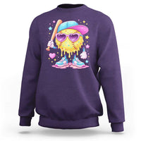 Funny Softball Drip Sweatshirt Ice Cream Sprinkles Softball Girls Kid