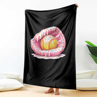 Softball Drip Throw Blanket Ice Cream Sprinkles Softball Glove Girls Kid