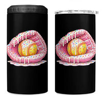 Softball Drip 4 in 1 Can Cooler Tumbler Ice Cream Sprinkles Softball Glove Girls Kid