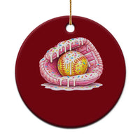 Softball Drip Ceramic Ornament Ice Cream Sprinkles Softball Glove Girls Kid