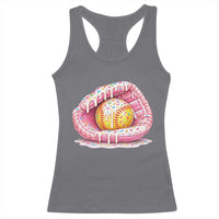 Softball Drip Racerback Tank Top Ice Cream Sprinkles Softball Glove Girls Kid