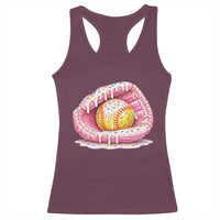 Softball Drip Racerback Tank Top Ice Cream Sprinkles Softball Glove Girls Kid