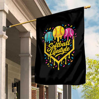 Softball Drip Garden Flag Ice Cream Sprinkles Softball Life Style