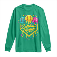 Softball Drip Long Sleeve Shirt Ice Cream Sprinkles Softball Life Style