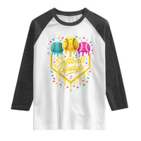 Softball Drip Raglan Shirt Ice Cream Sprinkles Softball Life Style