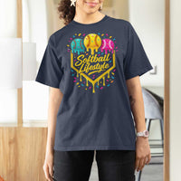 Softball Drip T Shirt For Women Ice Cream Sprinkles Softball Life Style