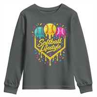 Softball Drip Youth Sweatshirt Ice Cream Sprinkles Softball Life Style