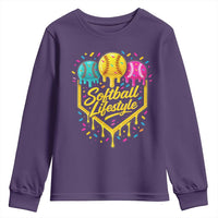 Softball Drip Youth Sweatshirt Ice Cream Sprinkles Softball Life Style