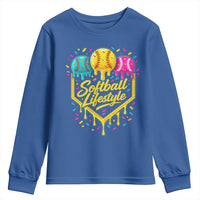 Softball Drip Youth Sweatshirt Ice Cream Sprinkles Softball Life Style