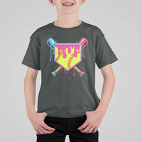Softball Drip T Shirt For Kid Ice Cream Drip Youth Girls Softball Sport