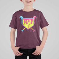 Softball Drip T Shirt For Kid Ice Cream Drip Youth Girls Softball Sport