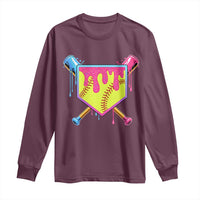 Softball Drip Long Sleeve Shirt Ice Cream Drip Youth Girls Softball Sport