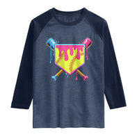 Softball Drip Raglan Shirt Ice Cream Drip Youth Girls Softball Sport