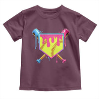 Softball Drip Toddler T Shirt Ice Cream Drip Youth Girls Softball Sport