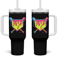 Softball Drip Tumbler With Handle Ice Cream Drip Youth Girls Softball Sport