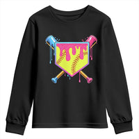 Softball Drip Youth Sweatshirt Ice Cream Drip Youth Girls Softball Sport
