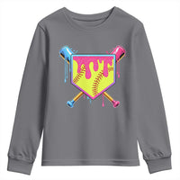 Softball Drip Youth Sweatshirt Ice Cream Drip Youth Girls Softball Sport