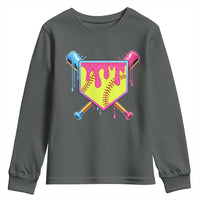 Softball Drip Youth Sweatshirt Ice Cream Drip Youth Girls Softball Sport