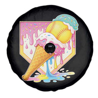 Softball Drip Spare Tire Cover Cute Softball Girls Ice Cream Drip Game Day