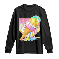 Softball Drip Long Sleeve Shirt Cute Softball Girls Ice Cream Drip Game Day