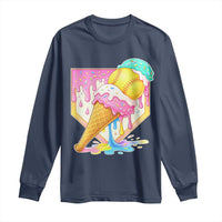 Softball Drip Long Sleeve Shirt Cute Softball Girls Ice Cream Drip Game Day