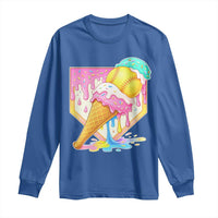 Softball Drip Long Sleeve Shirt Cute Softball Girls Ice Cream Drip Game Day