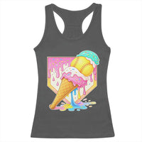 Softball Drip Racerback Tank Top Cute Softball Girls Ice Cream Drip Game Day
