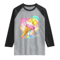 Softball Drip Raglan Shirt Cute Softball Girls Ice Cream Drip Game Day
