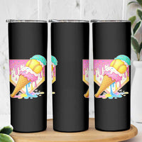 Softball Drip Skinny Tumbler Cute Softball Girls Ice Cream Drip Game Day