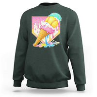Softball Drip Sweatshirt Cute Softball Girls Ice Cream Drip Game Day