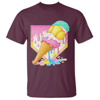Softball Drip T Shirt Cute Softball Girls Ice Cream Drip Game Day