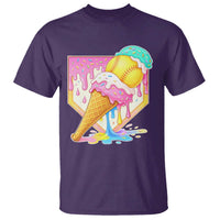Softball Drip T Shirt Cute Softball Girls Ice Cream Drip Game Day