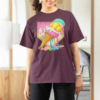 Softball Drip T Shirt For Women Cute Softball Girls Ice Cream Drip Game Day