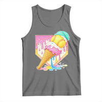 Softball Drip Tank Top Cute Softball Girls Ice Cream Drip Game Day