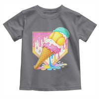 Softball Drip Toddler T Shirt Cute Softball Girls Ice Cream Drip Game Day