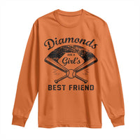 Softball Mom Gift Long Sleeve Shirt Diamonds Are A Girls Best Friend