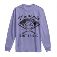 Softball Mom Gift Long Sleeve Shirt Diamonds Are A Girls Best Friend