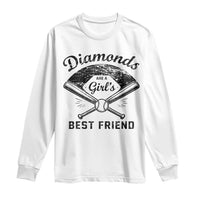 Softball Mom Gift Long Sleeve Shirt Diamonds Are A Girls Best Friend