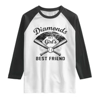 Softball Mom Gift Raglan Shirt Diamonds Are A Girls Best Friend