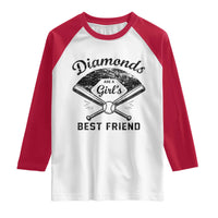 Softball Mom Gift Raglan Shirt Diamonds Are A Girls Best Friend