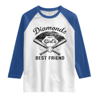 Softball Mom Gift Raglan Shirt Diamonds Are A Girls Best Friend