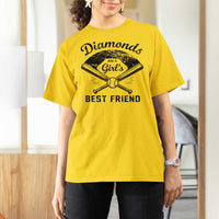 Softball Mom Gift T Shirt For Women Diamonds Are A Girls Best Friend