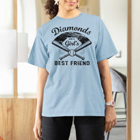 Softball Mom Gift T Shirt For Women Diamonds Are A Girls Best Friend