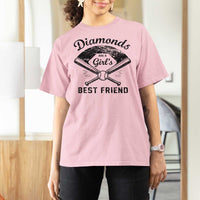 Softball Mom Gift T Shirt For Women Diamonds Are A Girls Best Friend