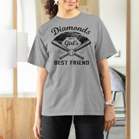 Softball Mom Gift T Shirt For Women Diamonds Are A Girls Best Friend