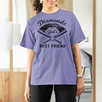 Softball Mom Gift T Shirt For Women Diamonds Are A Girls Best Friend
