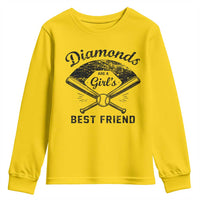 Softball Mom Gift Youth Sweatshirt Diamonds Are A Girls Best Friend
