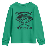 Softball Mom Gift Youth Sweatshirt Diamonds Are A Girls Best Friend