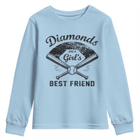 Softball Mom Gift Youth Sweatshirt Diamonds Are A Girls Best Friend