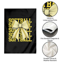 Softball Bow Garden Flag Sister Sport Lovers Girls Team